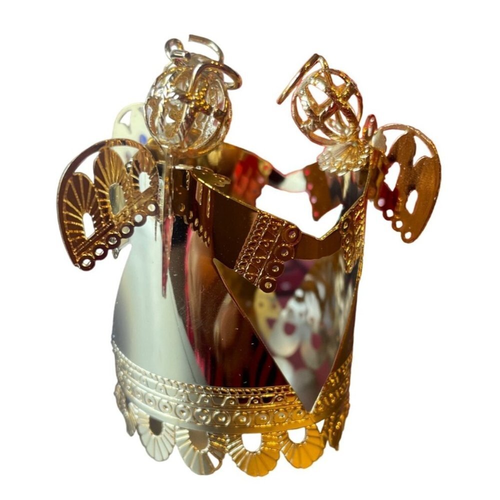 Hallmark Keepsake Ornament 1992 Miniature Brass Dancing Angels Tree Topper - Picture 1 of 5